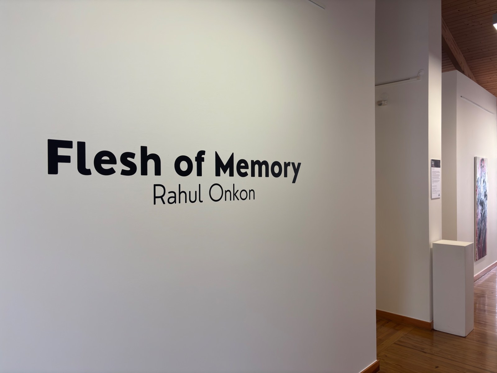 Flesh of Memory exhibition entrance and wall lettering